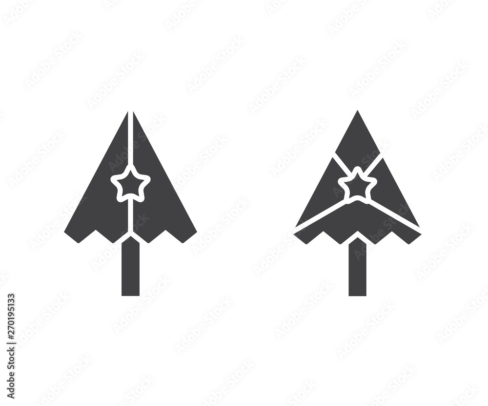 Christmas tree icons isolated on white background Christmas tree icons isolated on white background