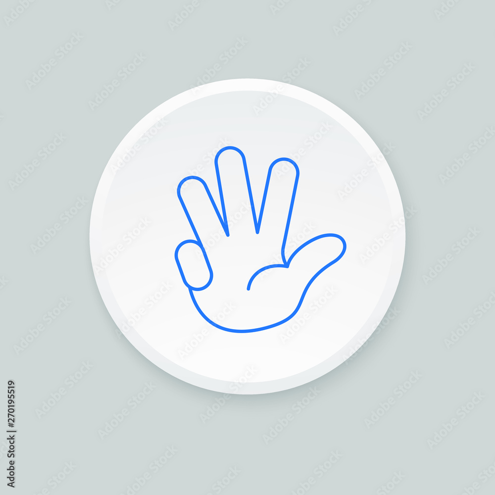 Thin line hand icon. Vector illustration. Thin line hand icon. Vector illustration.