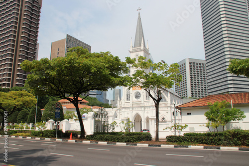 church and street in singapore