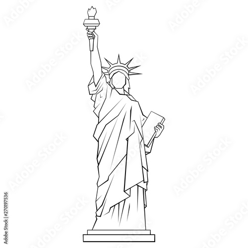Statue of Liberty icon. Outline illustration on white background