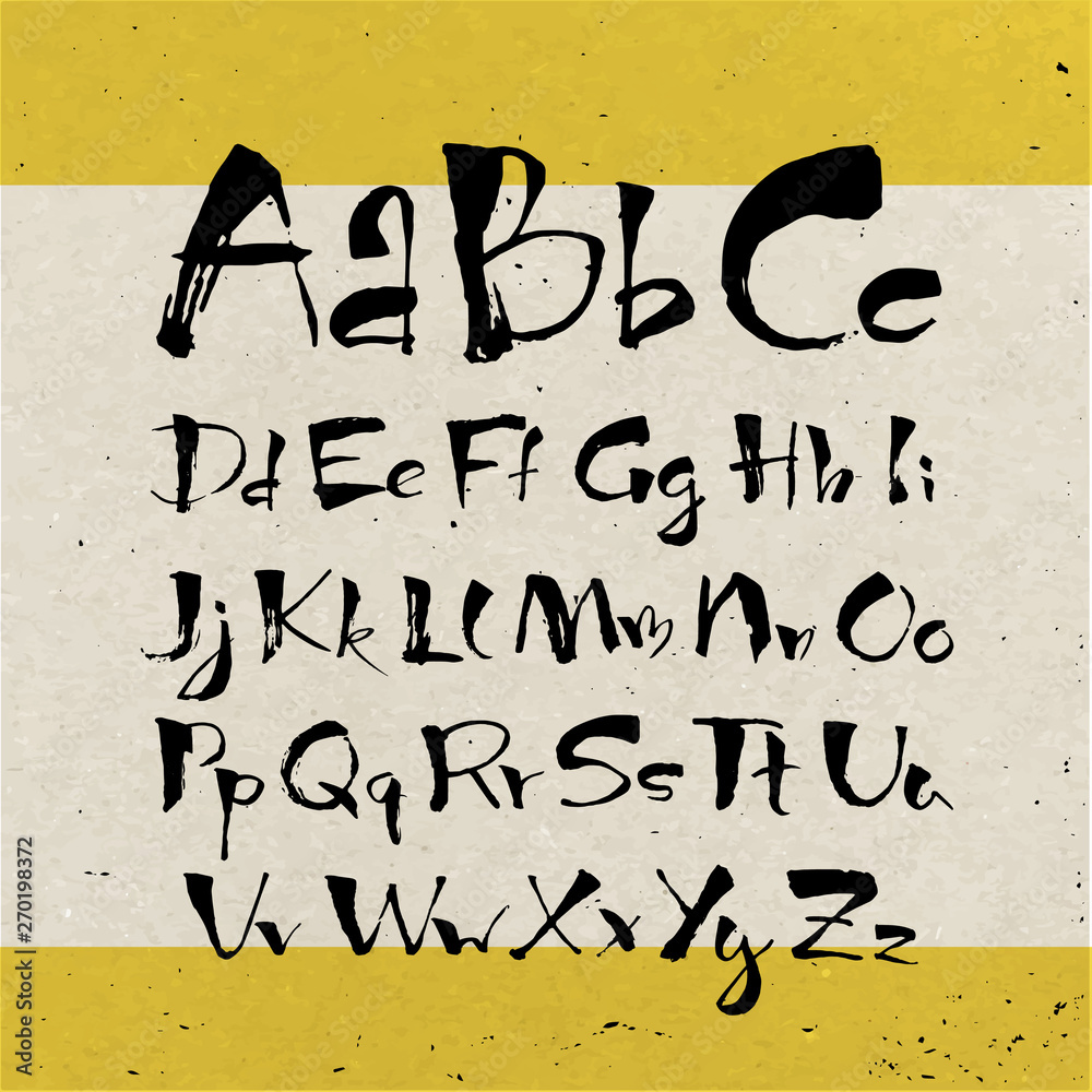 Obraz premium Vector modern style calligraphic hand written alphabet.