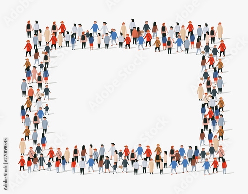 Large group of people background. People frame