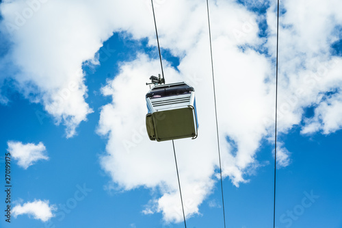 Suspension Cable Car against the sky