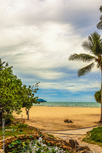 The beautiful summer background of Langkawi Beach in Malaysia.