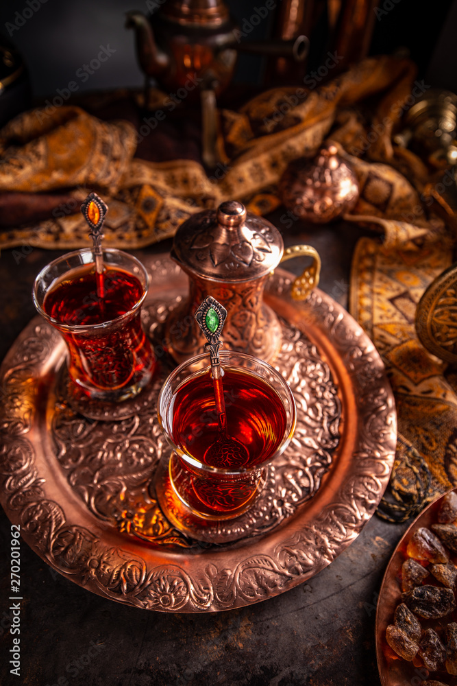 Two cups of turkish tea