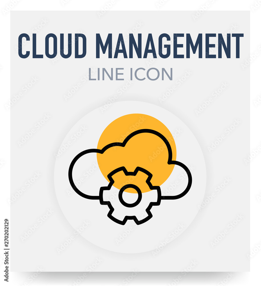 Obraz premium Cloud Manegement Line Icon