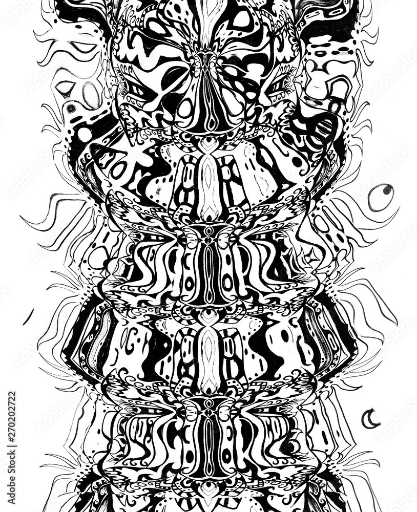 Fototapeta premium Ornamental Drawing. Original hand draw on paper. swirl effect.