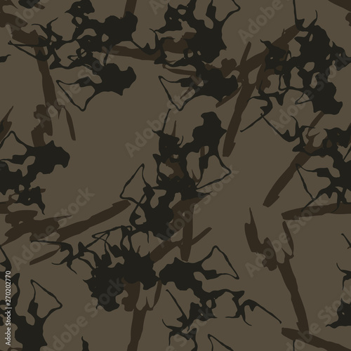 Urban camouflage of various shades of brown and olive colors