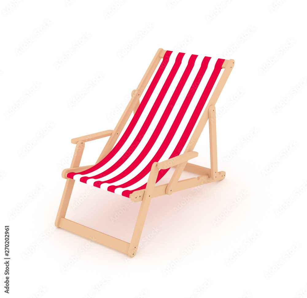 3D sun beach folding chair with cloth cover with red pattern