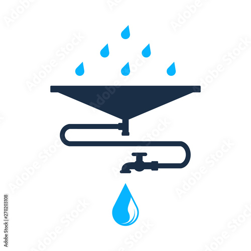 Save water. Rainwater harvest and reuse system. Ecology concept, icon.  vector de Stock | Adobe Stock