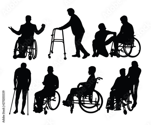 Disabled People Activity Silhouettes, art vector design