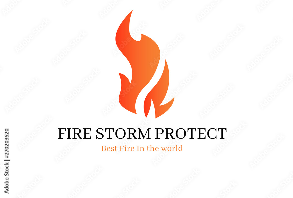 Fire Flame Logo - Red fire flat icons and pictograms isolated on white background for danger concept logo