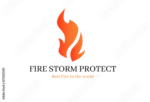 Fire Flame Logo - Red fire flat icons and pictograms isolated on white background for danger concept logo
