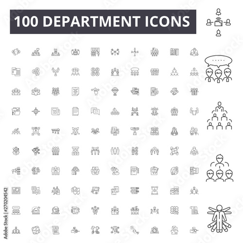 Department line icons, signs, vector set, outline concept illustration