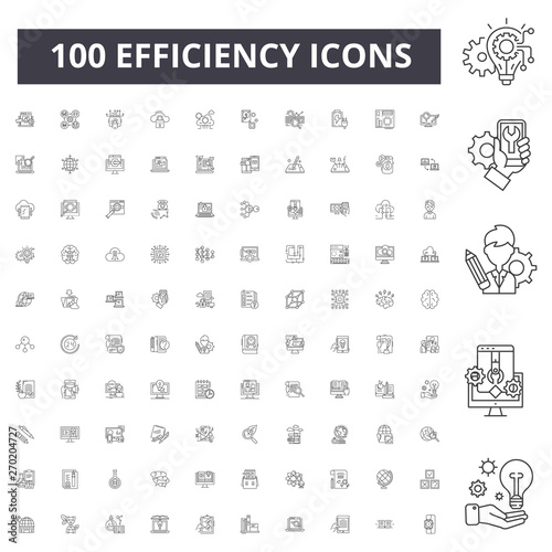 Efficiency line icons, signs, vector set, outline concept illustration photo