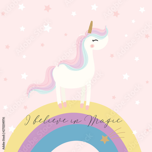 Cute unicorn design. Vector illustration.