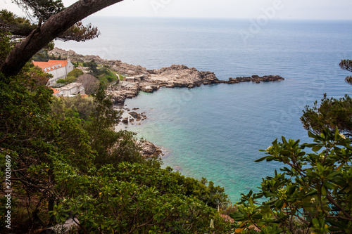 Fototapeta Naklejka Na Ścianę i Meble -  Beautiful Dubrovnik coast seen from the Gradac Park
