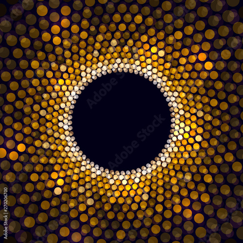 Show light circle golden star circle background