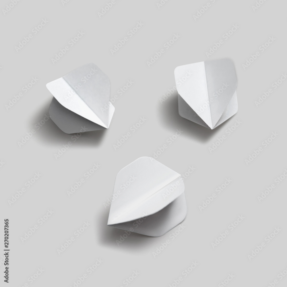 three blank white dart flight mockups three blank white dart flight mockups