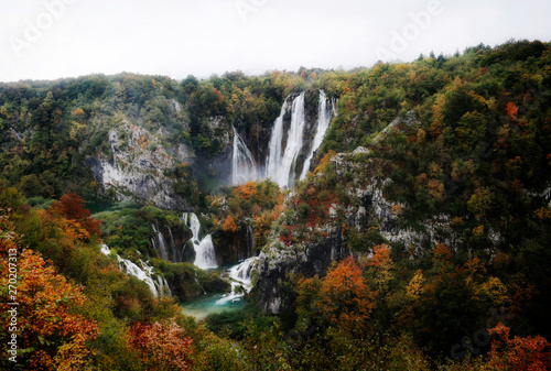 Plitvice Lakes  National Park in Croatia  Europe - Waterfall Veliki slap