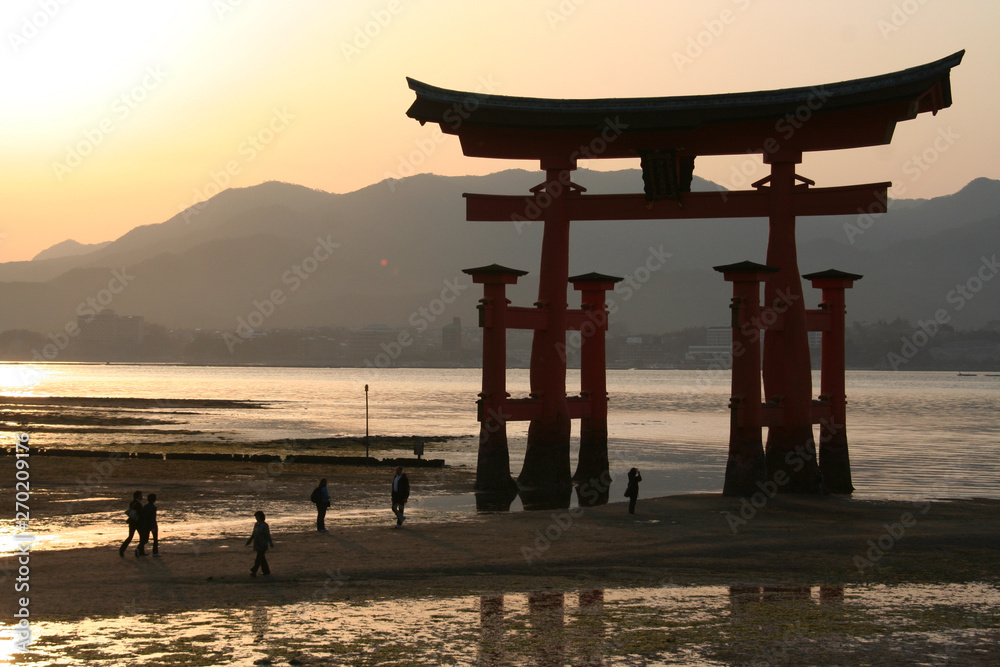 sunset on miyajima island