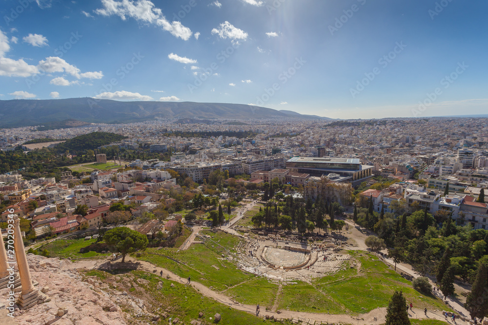 Panorama of the Theater of Dionisio and the Odeo of Pericles, Athens