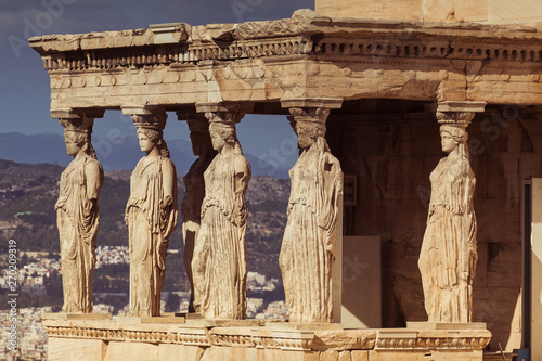 Detail of the Loggia of the Caryatids in the Erechtheum, Acropolis, Athens