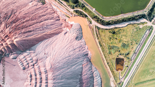 waste heaps, production of potash fertilizers in Soligorsk, shooting from above photo