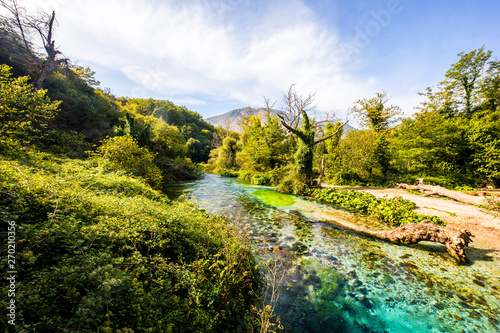 The Blue Eye - Syri i Kaltër, water spring near Muzinë in Vlorë County, southern Albania, Europe