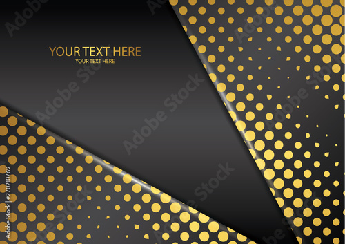 Bright halftone dots on a dark background. Luxury poster background template.