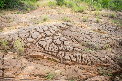 Eroded rocks and soil in the countryside of Oeiras, Piaui (Northeast Brazil) photo