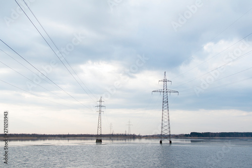 power lines on the water