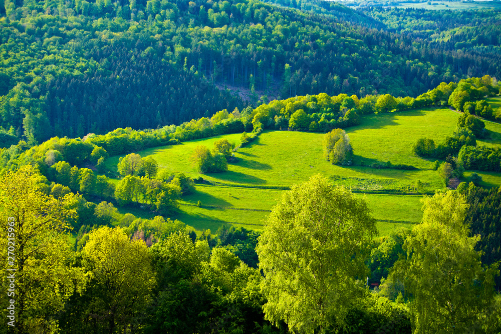 Obraz premium Green idyll in the Rhoen in the heart of Bavaria, Germany