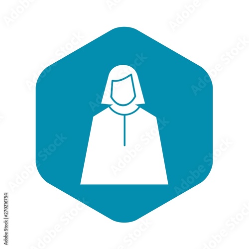 Female judge icon. Simple illustration of female judge vector icon for web design isolated on white background