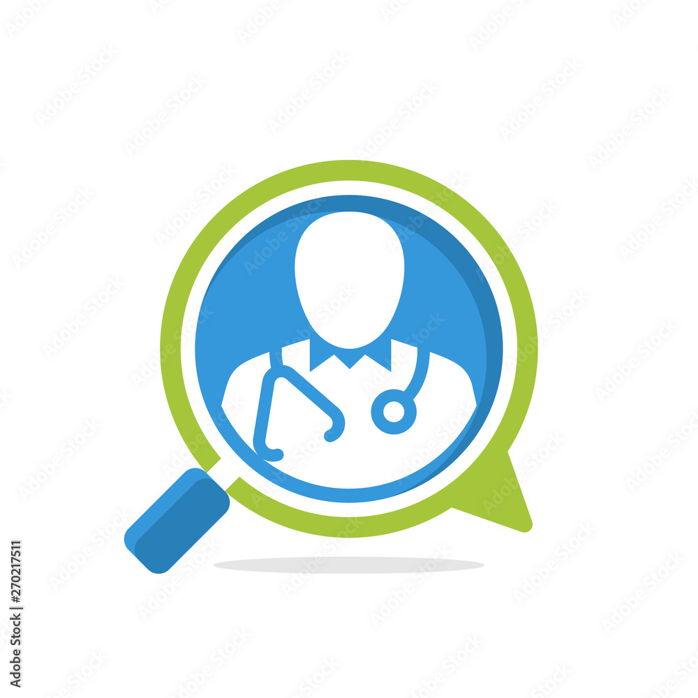 Illustration icon with the concept of looking for health information by consulting a doctor Illustration icon with the concept of looking for health information by consulting a doctor