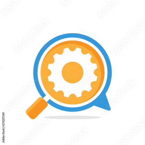 Vector illustration icon with media communication and review concept, to access information about settings