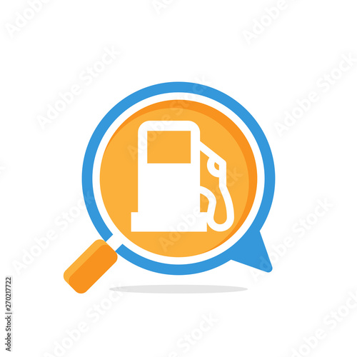 Vector illustration icon with media communication and review concept, to access gas station service information