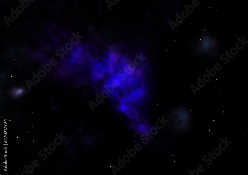 Small part of an infinite star field. 3D rendering © Anatolii