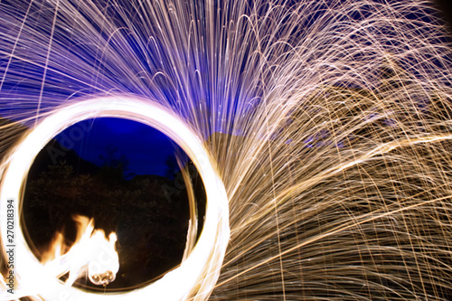 playing with steel wool