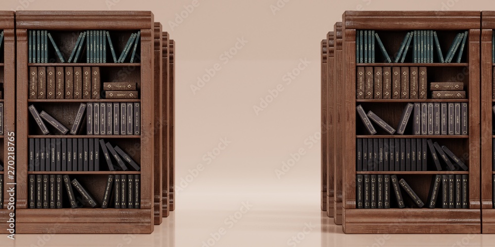 Realistic 3D Render of Bookshelf with Books Realistic 3D Render of Bookshelf with Books