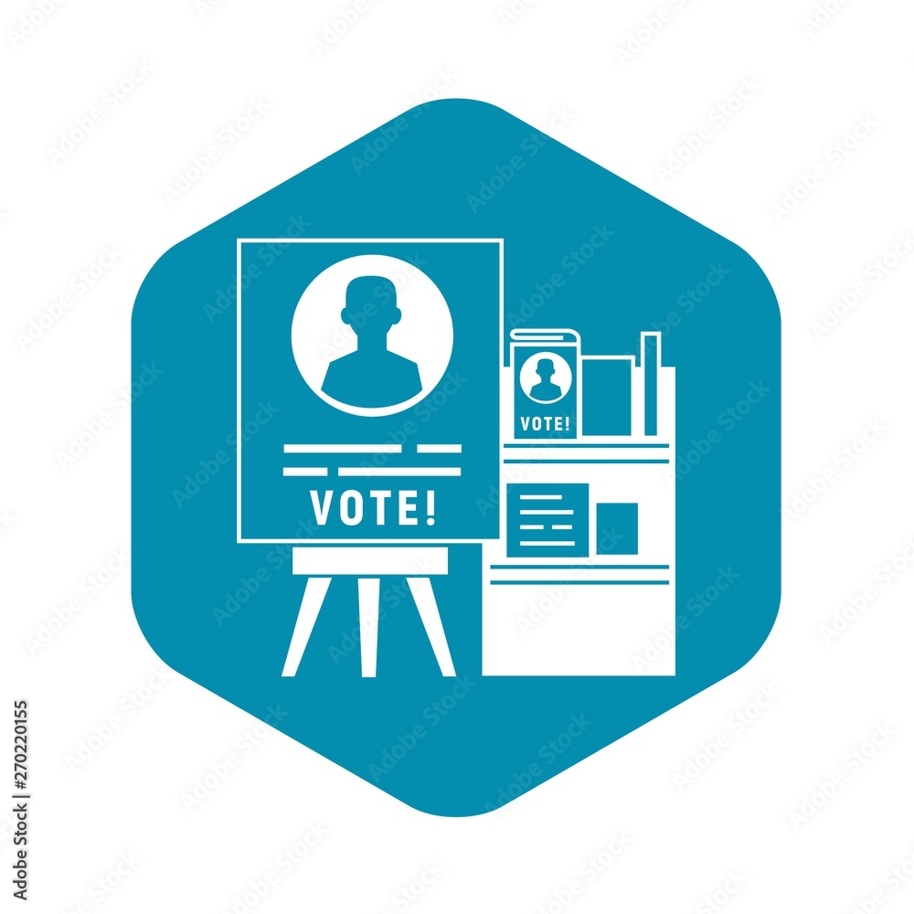 Candidate election stand icon. Simple illustration of candidate election stand vector icon for web design isolated on white background