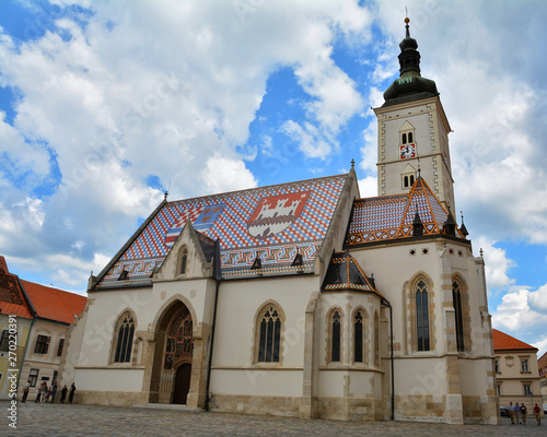  St. Mark's Roman Catholic Church in Upper Town (Gornji Grad) of Zagreb , Croatia