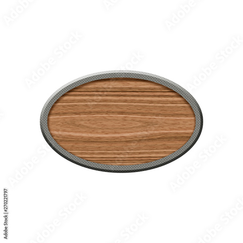 Wooden badge with metallic ...