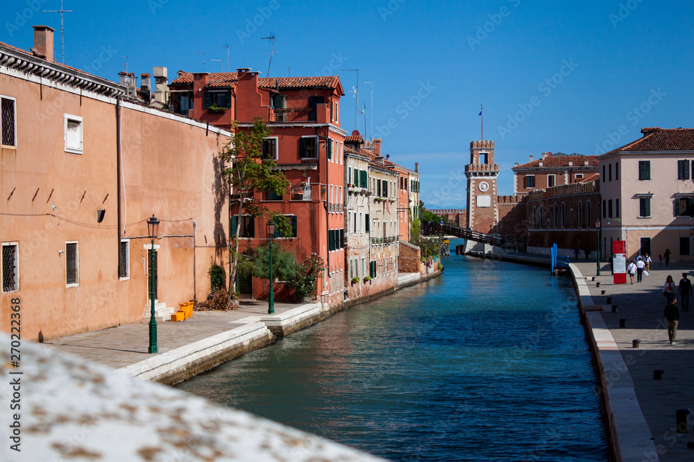 Canal in Venice. View of the city. Walking in Venice