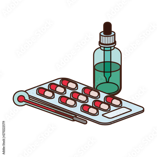 medicine drugs on white background