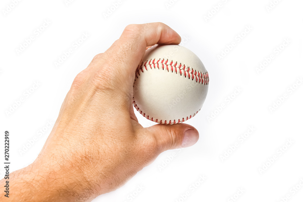 beautiful in the hands of a baseball on a white background myach beautiful in the hands of a baseball on a white background myach