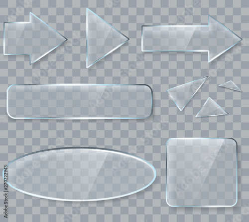 Vector glass arrows and design elements for game and web