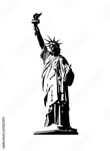 Vector Statue of Liberty. New York symbol.American symbol of liberty. Emblem, label, logo design