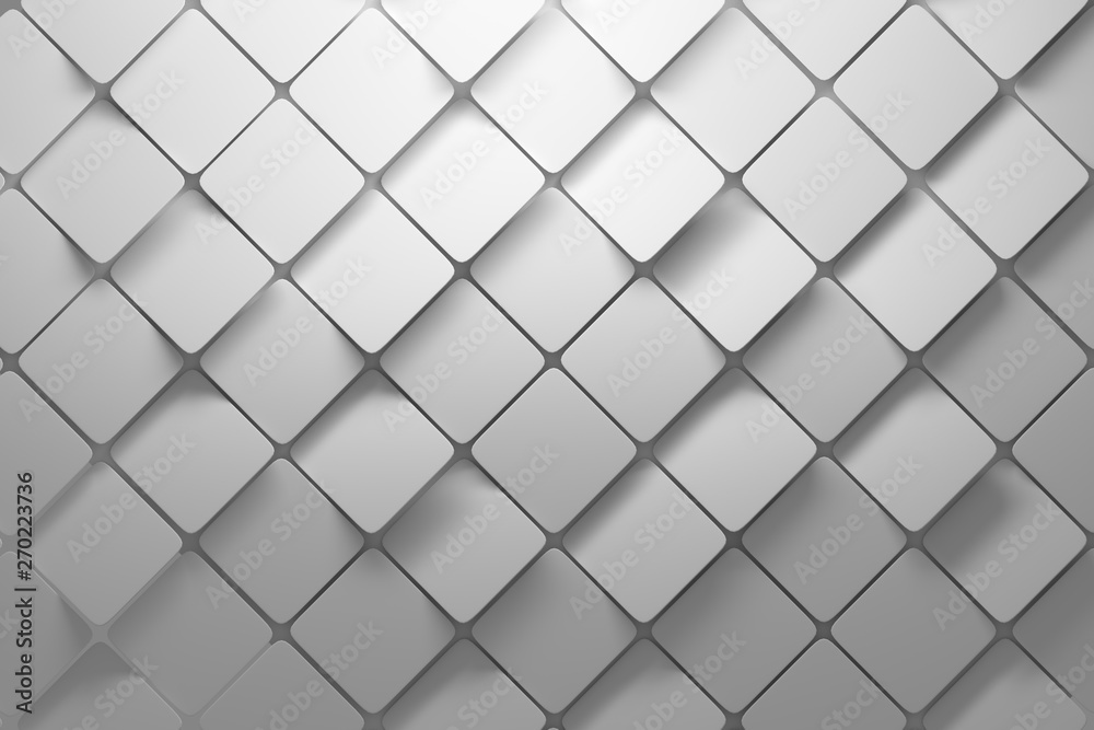 Diagonal pattern made of white squares with rounded edges Diagonal pattern made of white squares with rounded edges
