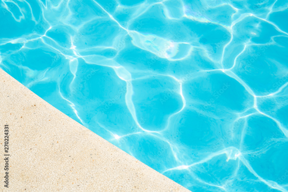 Blue ripped water in swimming pool Summer vacation Blue ripped water in swimming pool Summer vacation